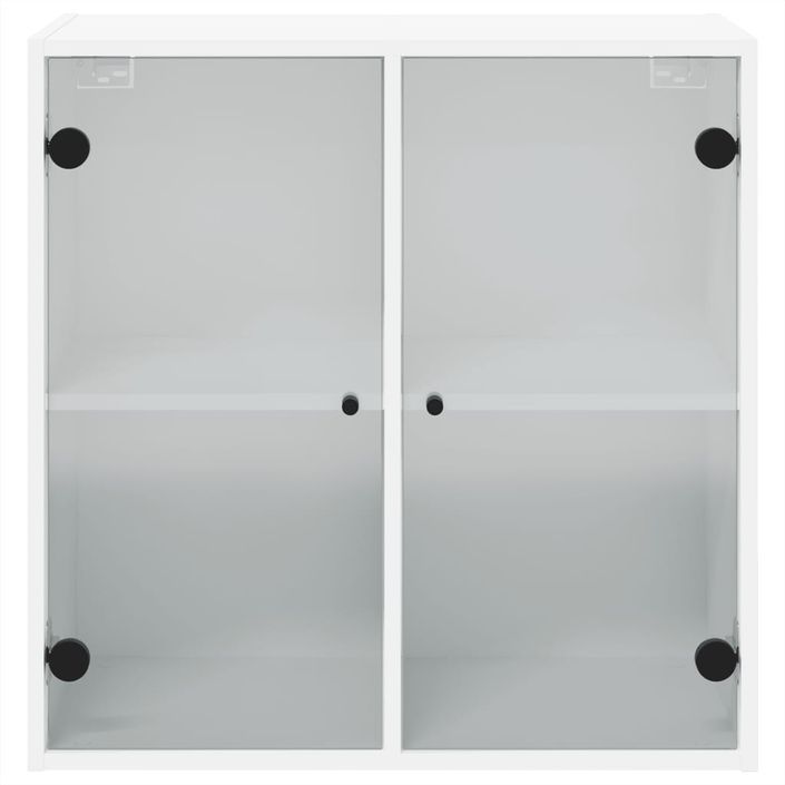 Armoire murale avec portes en verre blanc 68x37x68,5 cm - Photo n°6