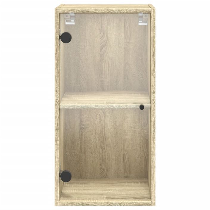 Armoire murale avec portes en verre chêne sonoma 35x37x68,5 cm - Photo n°4