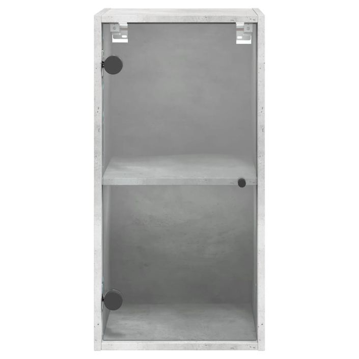 Armoire murale avec portes en verre gris béton 35x37x68,5 cm - Photo n°6