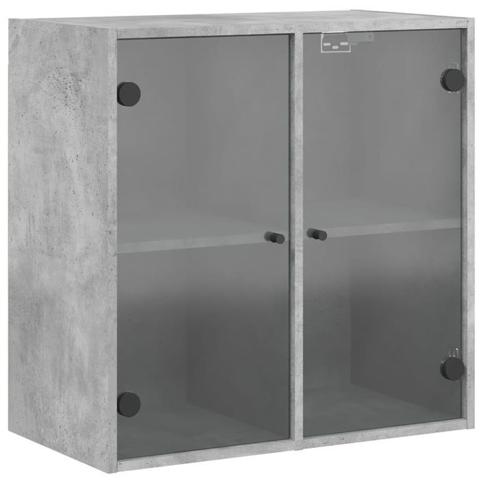 Armoire murale avec portes en verre gris béton 68x37x68,5 cm - Photo n°1