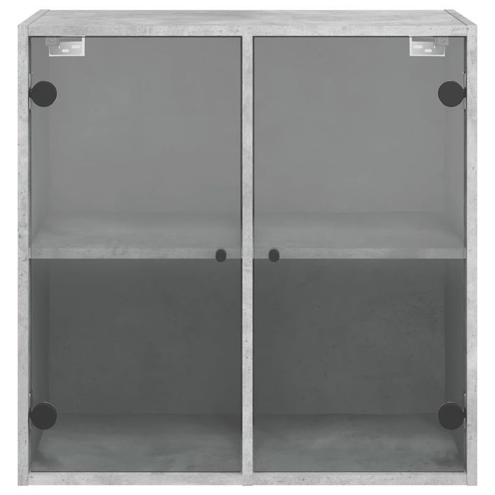 Armoire murale avec portes en verre gris béton 68x37x68,5 cm - Photo n°6