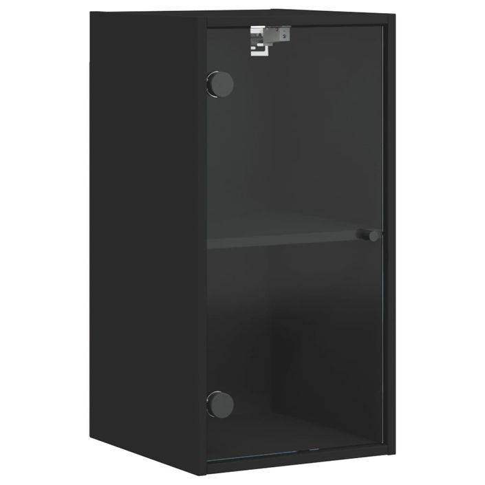 Armoire murale avec portes en verre noir 35x37x68,5 cm - Photo n°1