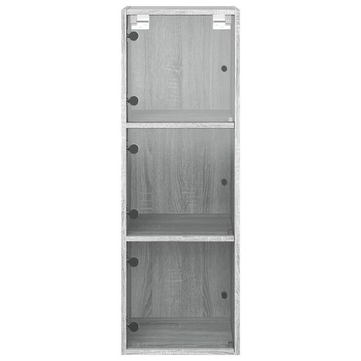 Armoire murale avec portes en verre sonoma gris 35x37x100 cm - Photo n°6