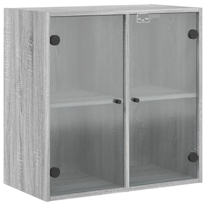 Armoire murale avec portes en verre sonoma gris 68x37x68,5 cm - Photo n°1