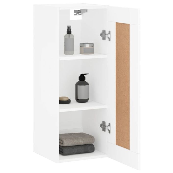 Armoire murale blanc 34,5x34x90 cm bois d'ingénierie - Photo n°5