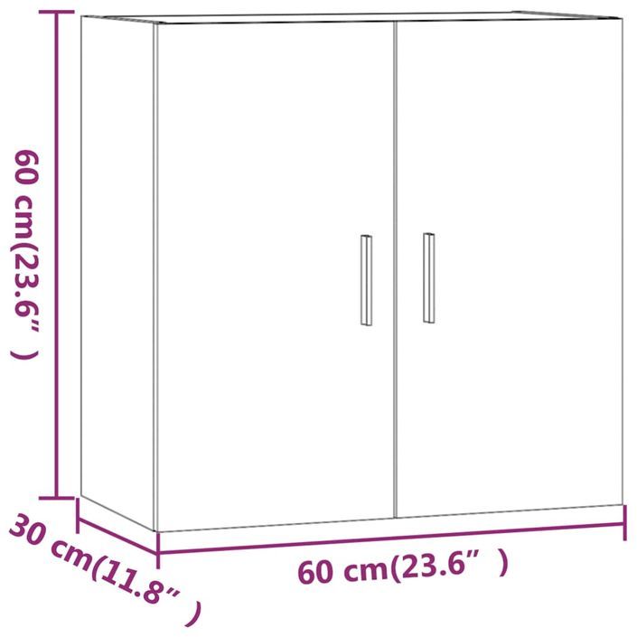 Armoire murale Blanc 60x30x60 cm Bois d'ingénierie - Photo n°9