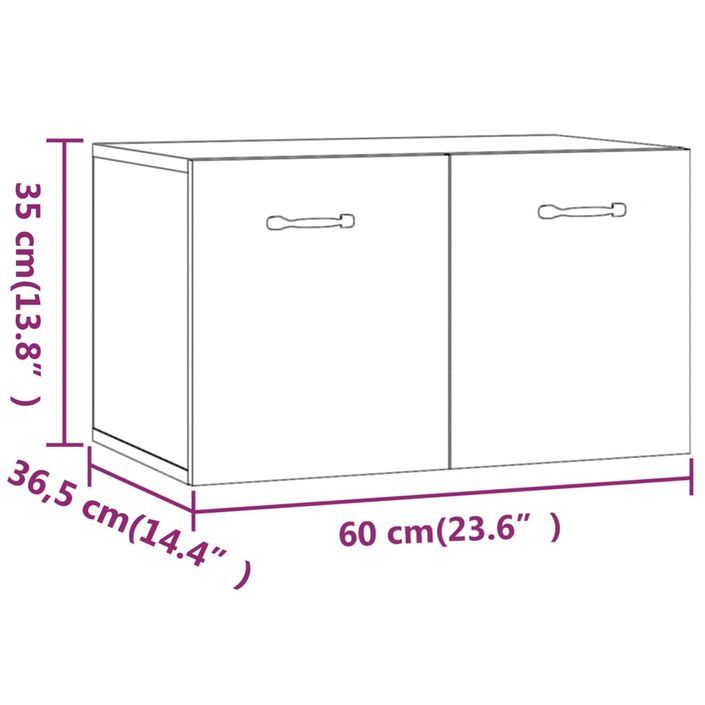 Armoire murale Blanc 60x36,5x35 cm Bois d'ingénierie - Photo n°9