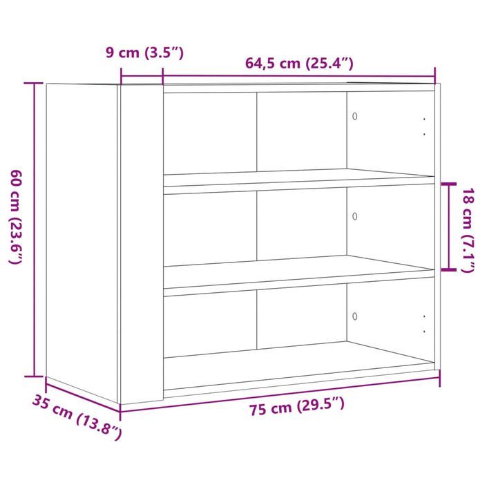 Armoire murale blanc 75x35x60 cm bois d'ingénierie - Photo n°10