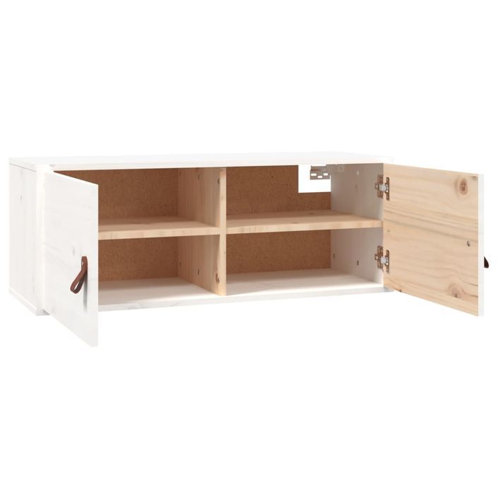 Armoire murale Blanc 80x30x30 cm Bois de pin massif - Photo n°5