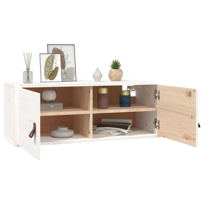 Armoire murale Blanc 80x30x30 cm Bois de pin massif - Photo n°6