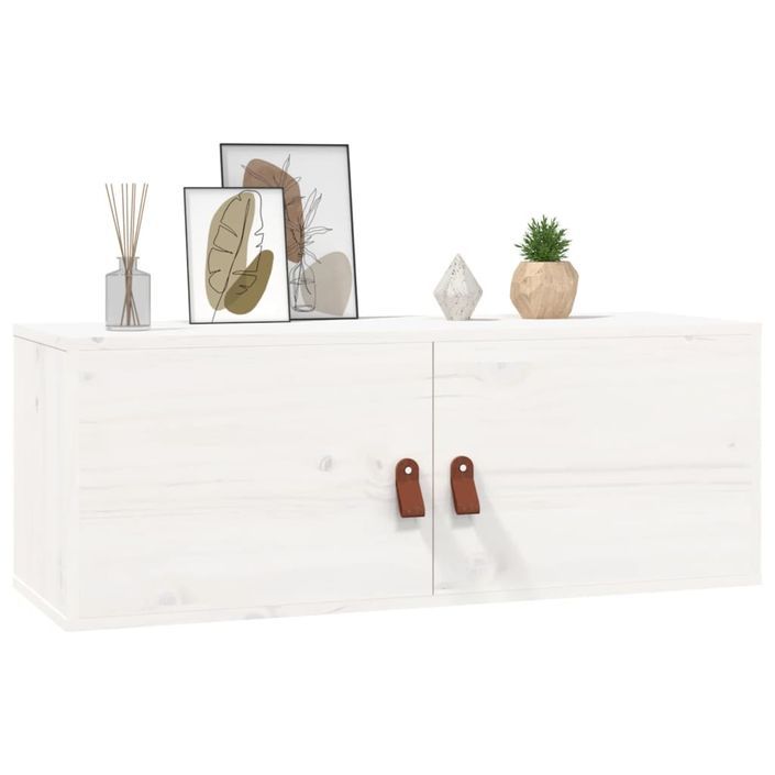 Armoire murale Blanc 80x30x30 cm Bois de pin massif - Photo n°7