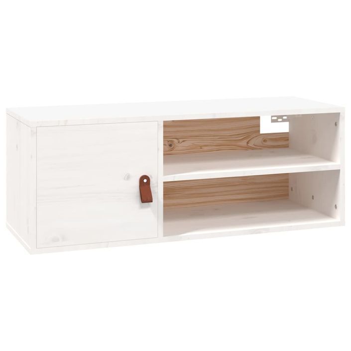 Armoire murale Blanc 80x30x30 cm Bois de pin massif - Photo n°2