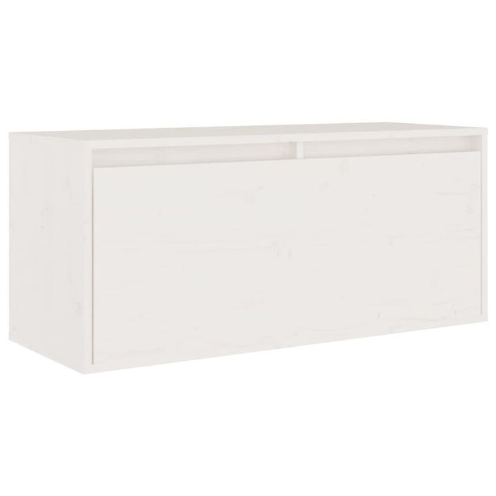 Armoire murale Blanc 80x30x35 cm Bois de pin massif - Photo n°2