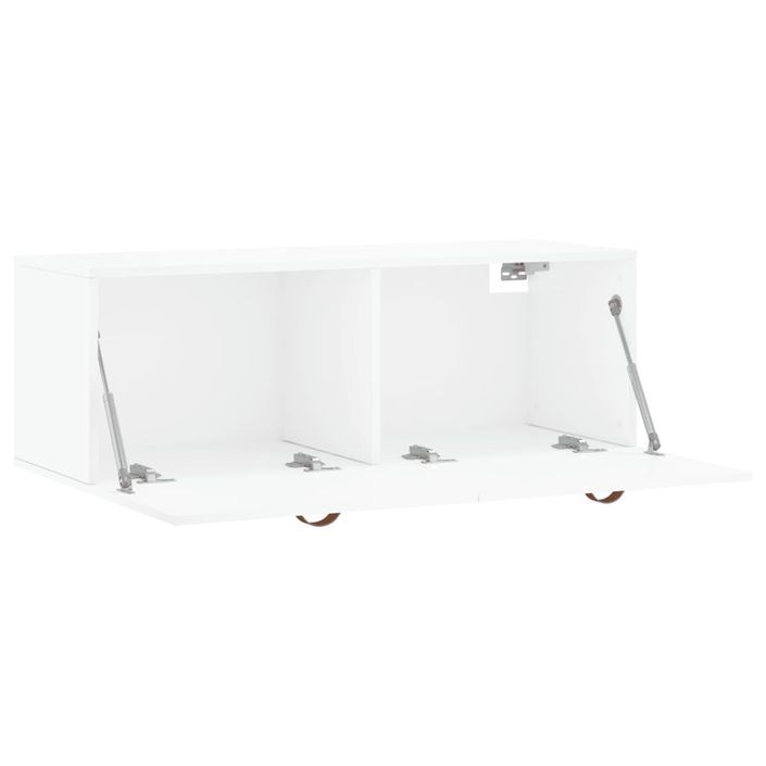 Armoire murale blanc brillant 100x36,5x35 cm bois d'ingénierie - Photo n°6