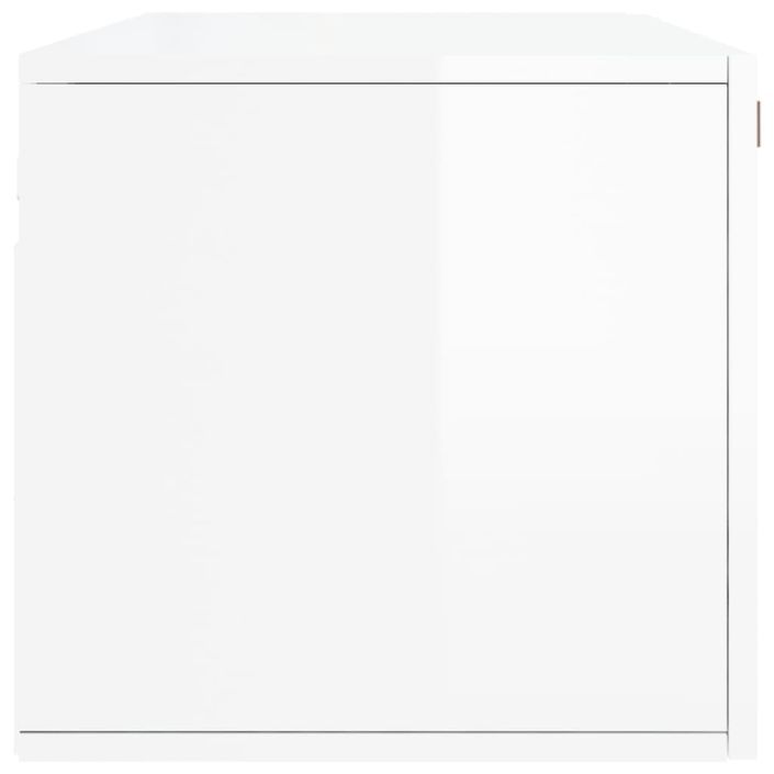 Armoire murale blanc brillant 100x36,5x35 cm bois d'ingénierie - Photo n°7