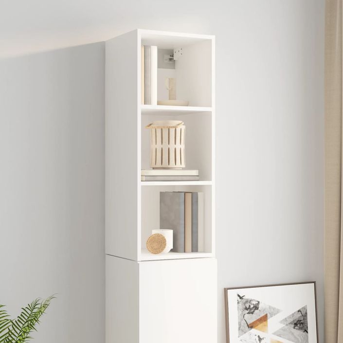 Armoire murale Blanc brillant 34,5x32,5x90 cm Bois d'ingénierie - Photo n°5