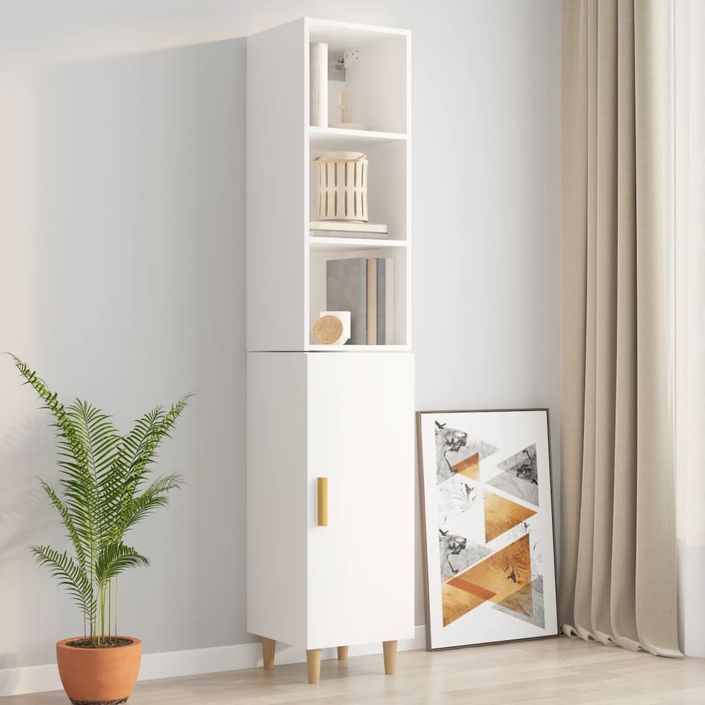 Armoire murale Blanc brillant 34,5x32,5x90 cm Bois d'ingénierie - Photo n°6