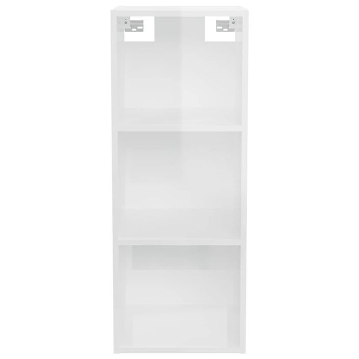 Armoire murale Blanc brillant 34,5x32,5x90 cm Bois d'ingénierie - Photo n°9