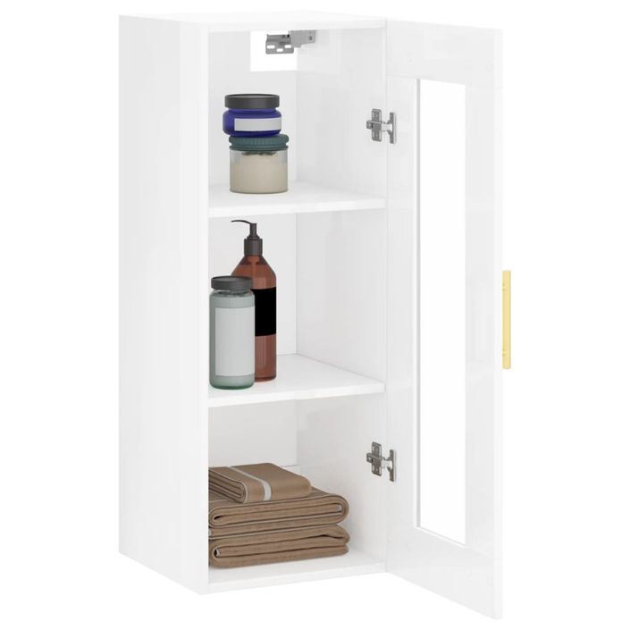 Armoire murale blanc brillant 34,5x34x90 cm - Photo n°5