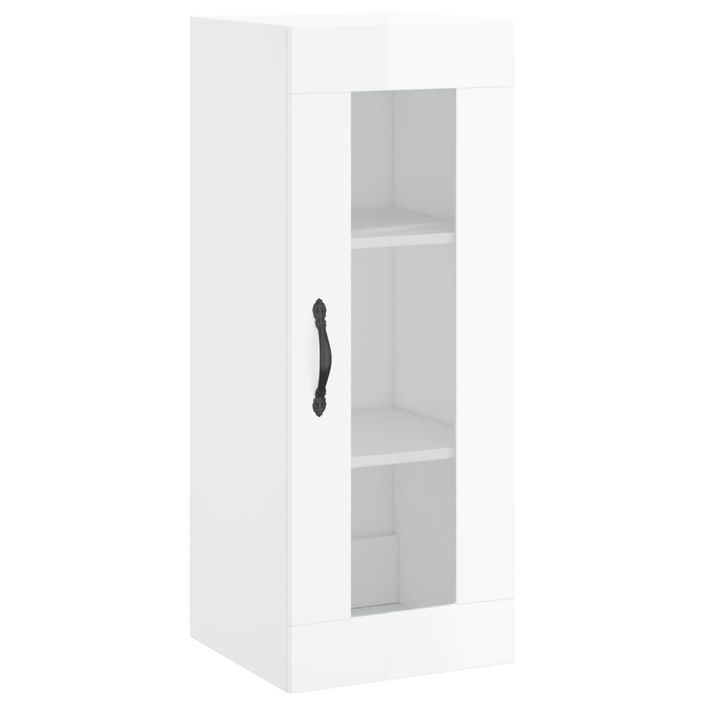 Armoire murale blanc brillant 34,5x34x90 cm - Photo n°1