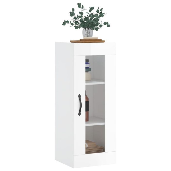 Armoire murale blanc brillant 34,5x34x90 cm - Photo n°3