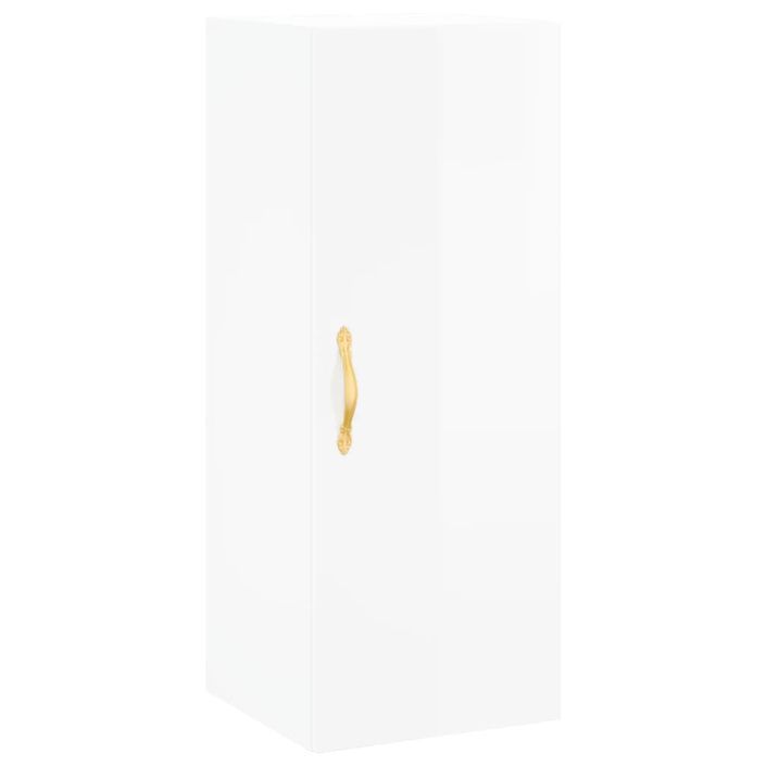 Armoire murale blanc brillant 34,5x34x90 cm - Photo n°1