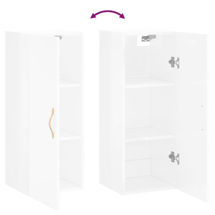 Armoire murale blanc brillant 34,5x34x90 cm - Photo n°10