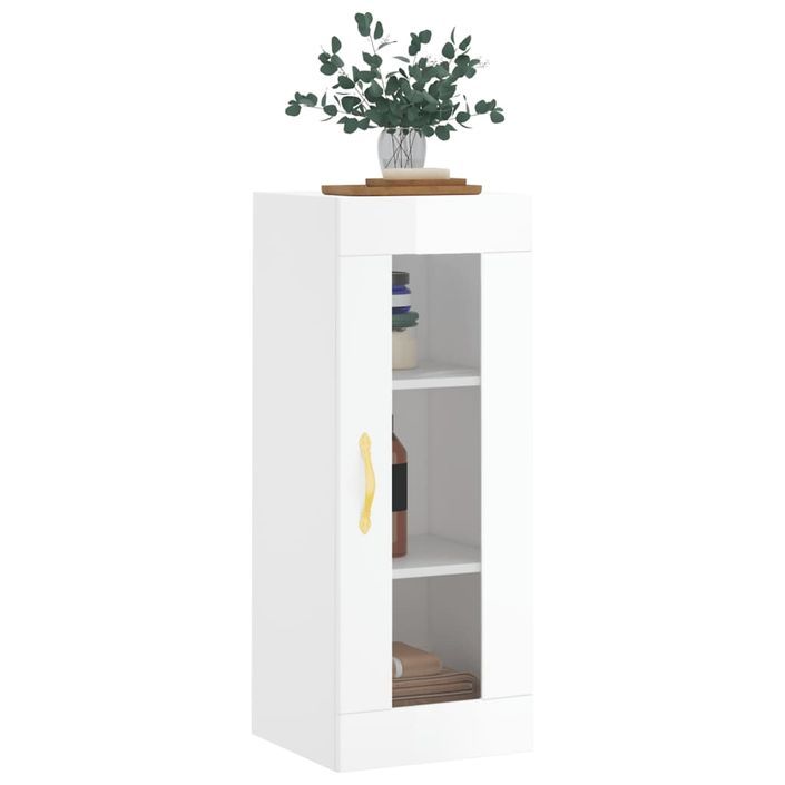 Armoire murale blanc brillant 34,5x34x90 cm - Photo n°4