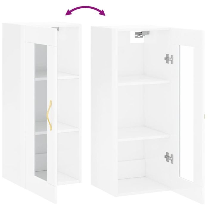 Armoire murale blanc brillant 34,5x34x90 cm - Photo n°10