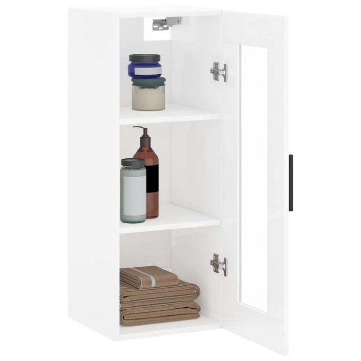 Armoire murale blanc brillant 34,5x34x90 cm - Photo n°5