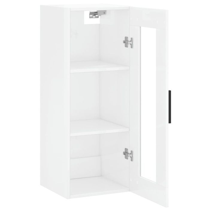 Armoire murale blanc brillant 34,5x34x90 cm - Photo n°7