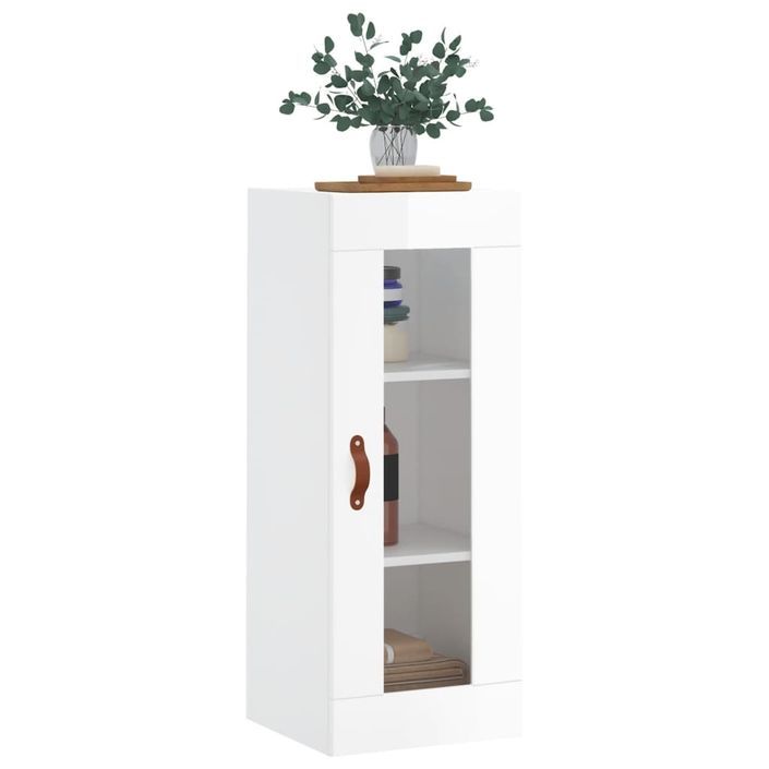 Armoire murale blanc brillant 34,5x34x90 cm - Photo n°4