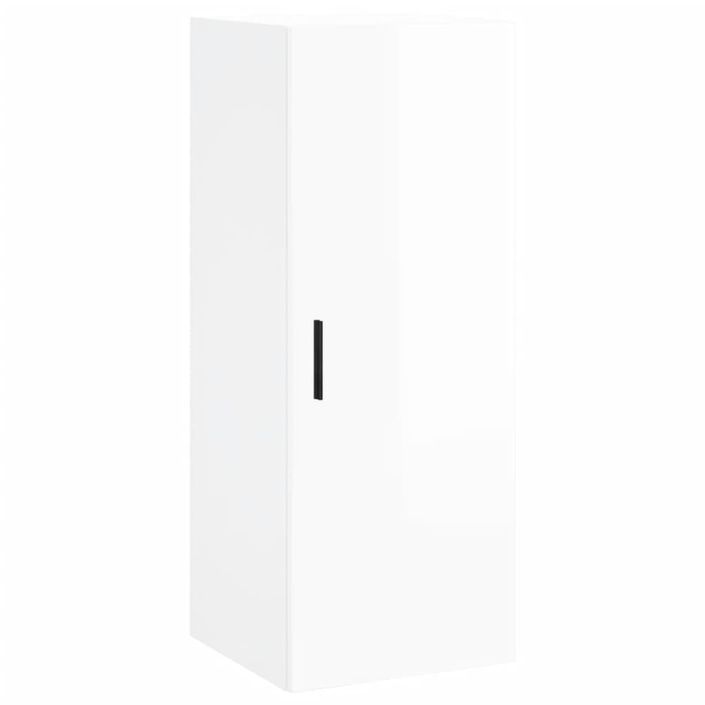 Armoire murale blanc brillant 34,5x34x90 cm - Photo n°1