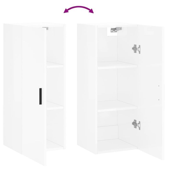 Armoire murale blanc brillant 34,5x34x90 cm - Photo n°10