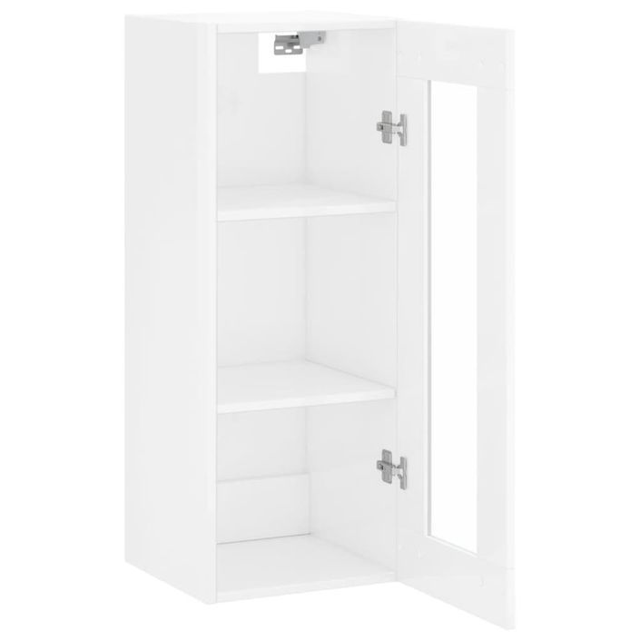 Armoire murale blanc brillant 34,5x34x90 cm - Photo n°7