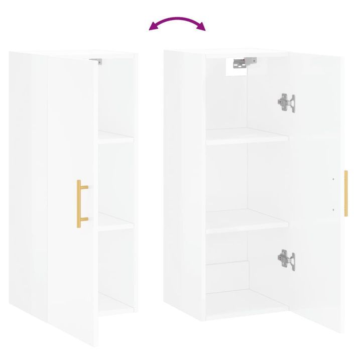 Armoire murale blanc brillant 34,5x34x90 cm - Photo n°10