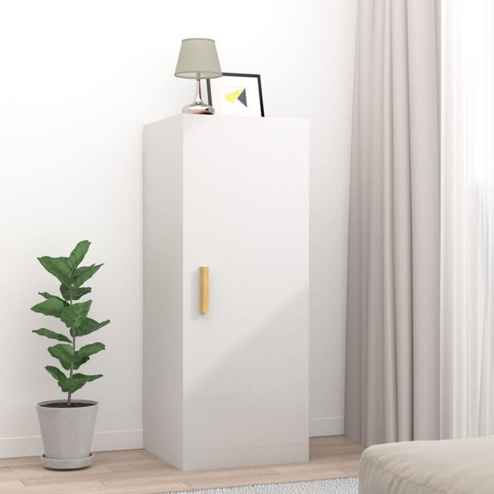 Armoire murale Blanc brillant 34,5x34x90 cm Bois d'ingénierie - Photo n°2