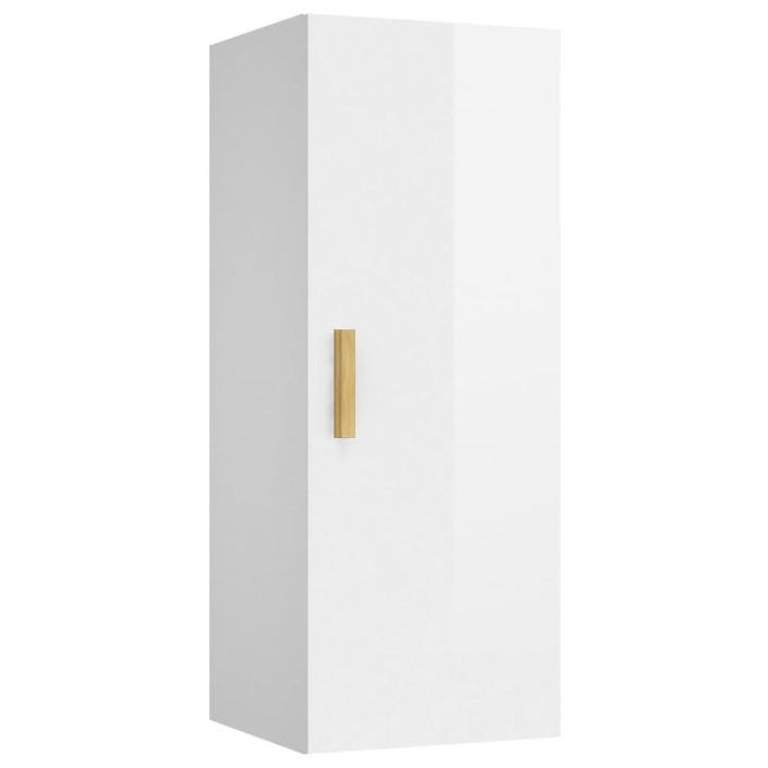 Armoire murale Blanc brillant 34,5x34x90 cm Bois d'ingénierie - Photo n°1