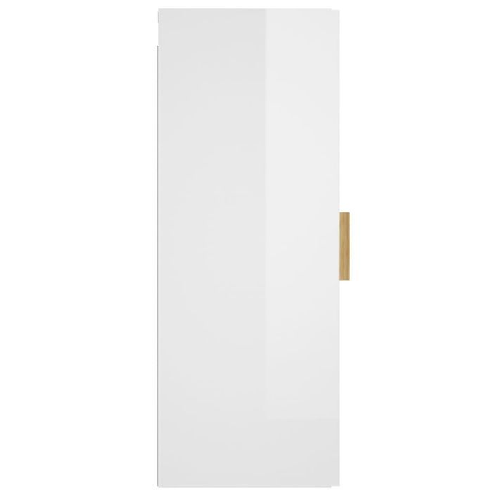 Armoire murale Blanc brillant 34,5x34x90 cm Bois d'ingénierie - Photo n°8