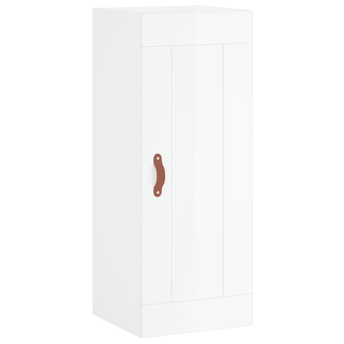 Armoire murale blanc brillant 34,5x34x90 cm bois d'ingénierie - Photo n°1