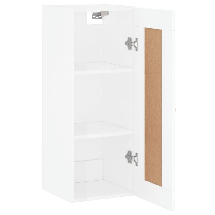 Armoire murale blanc brillant 34,5x34x90 cm bois d'ingénierie - Photo n°6