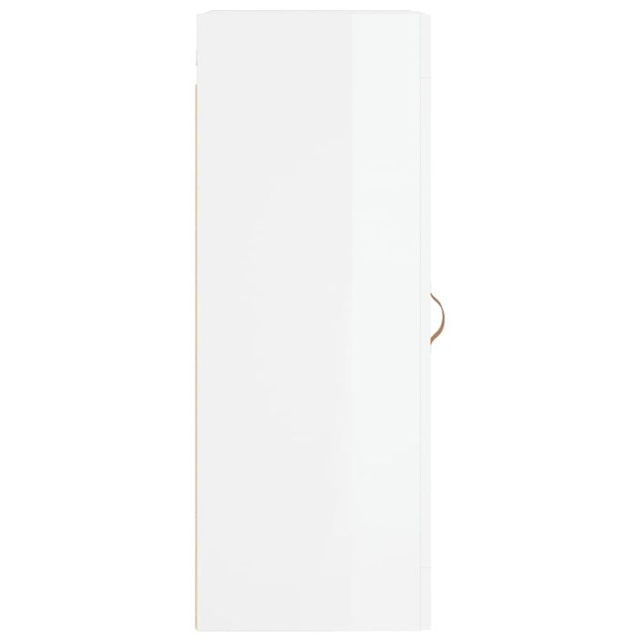 Armoire murale blanc brillant 34,5x34x90 cm bois d'ingénierie - Photo n°8