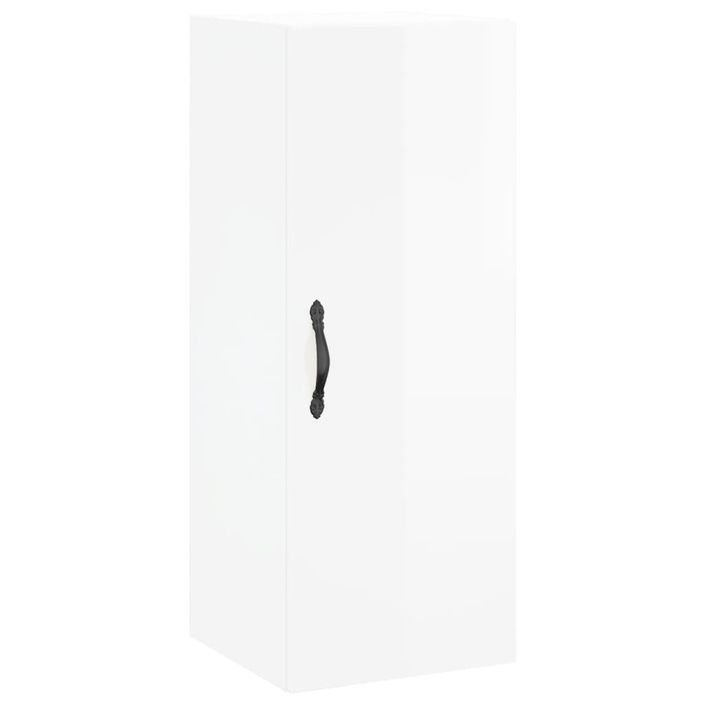 Armoire murale blanc brillant 34,5x34x90 cm bois d'ingénierie - Photo n°1