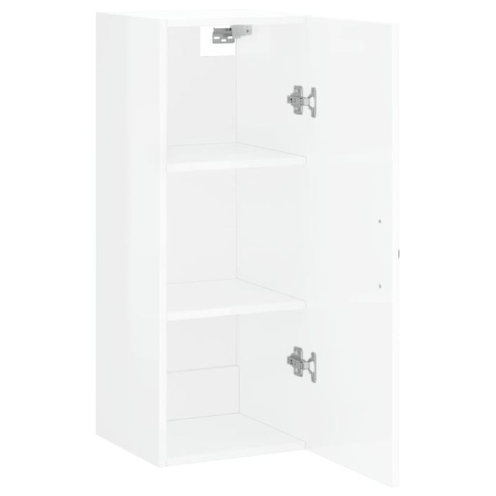 Armoire murale blanc brillant 34,5x34x90 cm bois d'ingénierie - Photo n°5