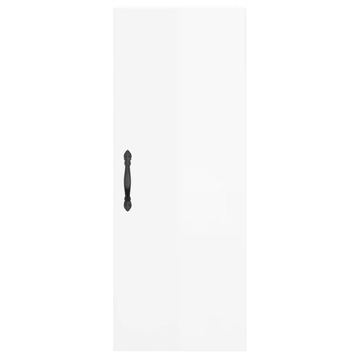 Armoire murale blanc brillant 34,5x34x90 cm bois d'ingénierie - Photo n°6