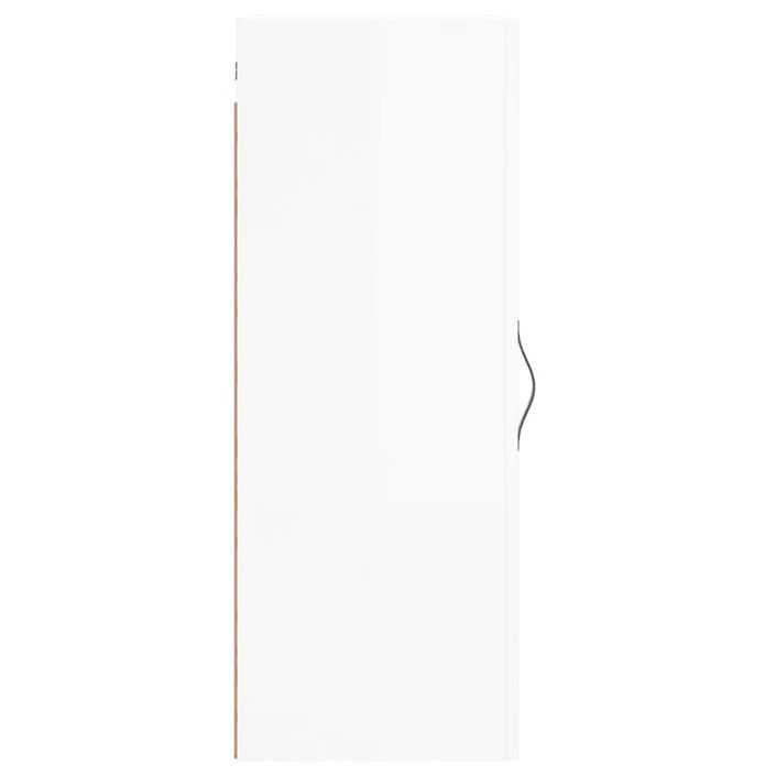 Armoire murale blanc brillant 34,5x34x90 cm bois d'ingénierie - Photo n°7