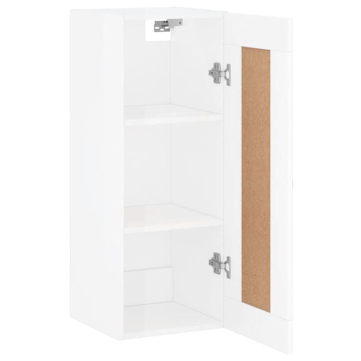 Armoire murale blanc brillant 34,5x34x90 cm bois d'ingénierie - Photo n°5