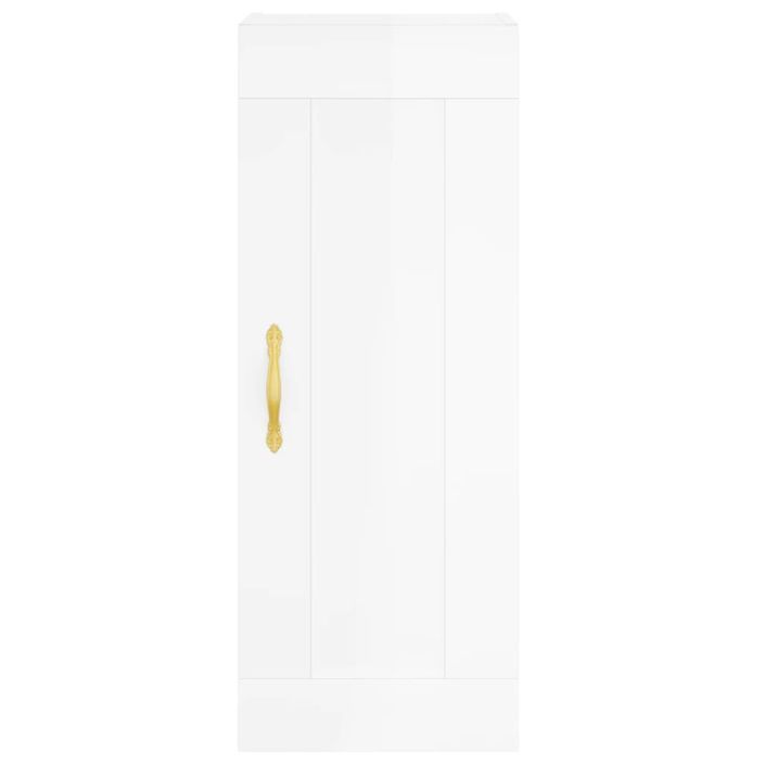 Armoire murale blanc brillant 34,5x34x90 cm bois d'ingénierie - Photo n°6