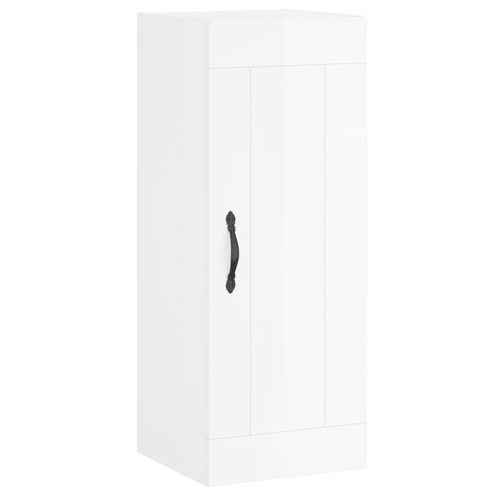 Armoire murale blanc brillant 34,5x34x90 cm bois d'ingénierie - Photo n°1