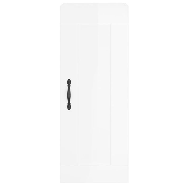 Armoire murale blanc brillant 34,5x34x90 cm bois d'ingénierie - Photo n°7